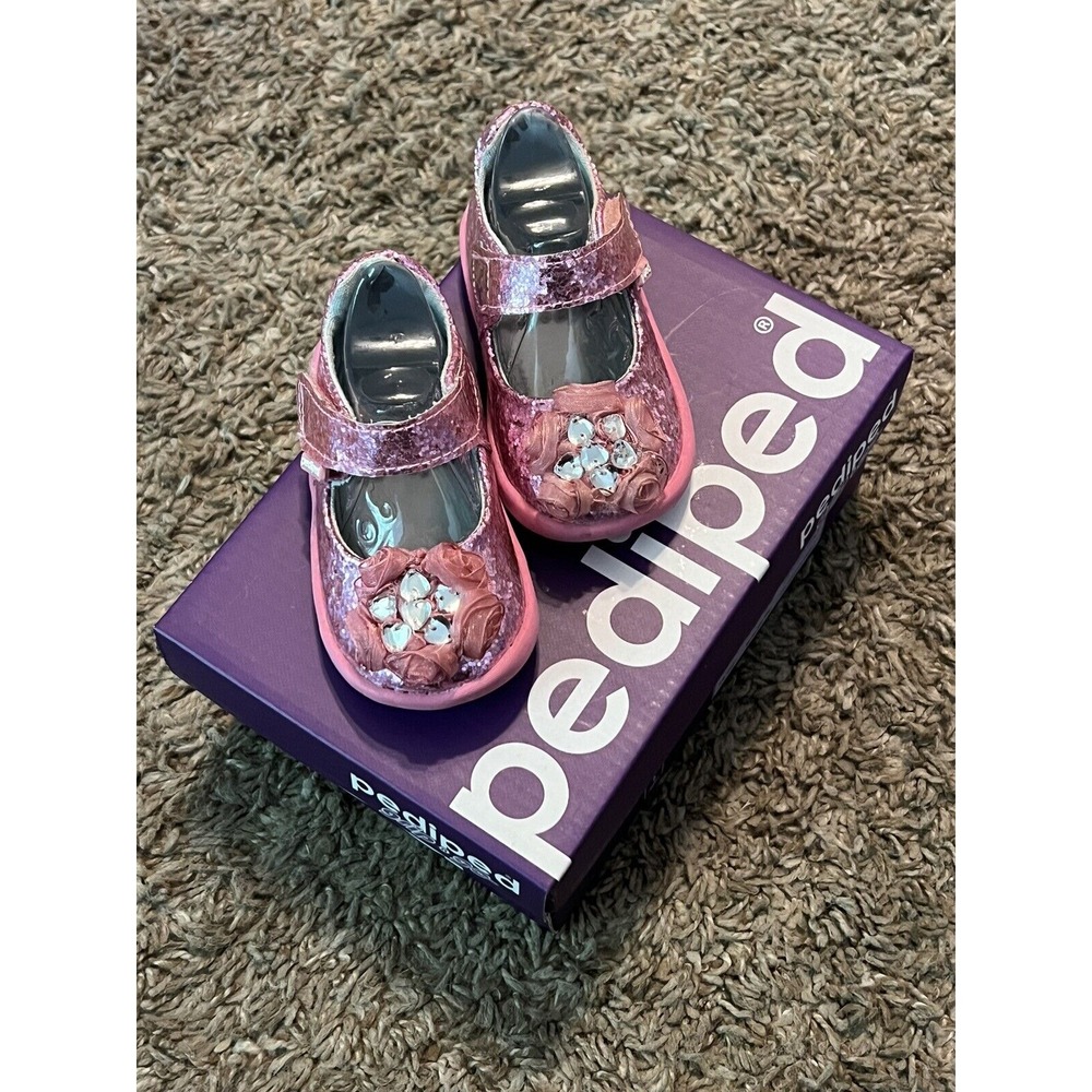 Pediped Baby Toddler Girls Delaney Pink‎ Shoes Size 3.5 Brand New in Box!